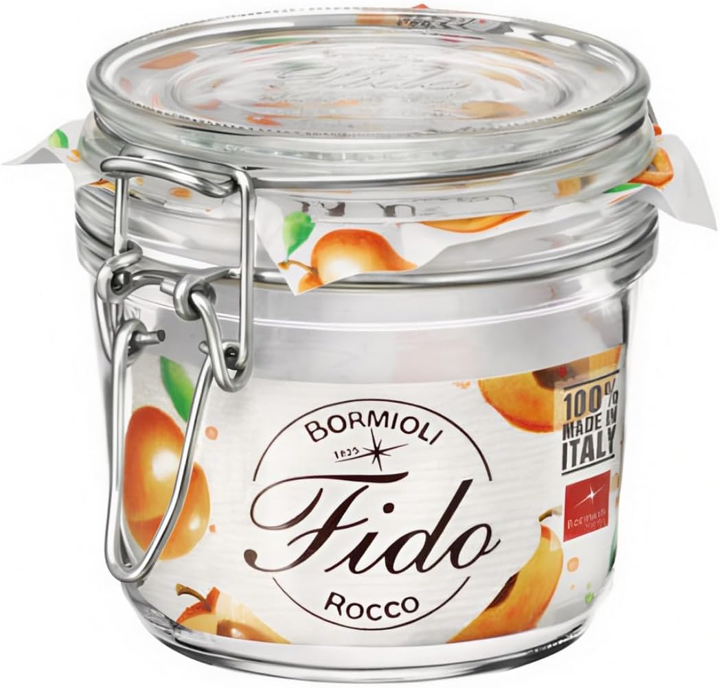 Bormioli Rocco 141332M04321990 Fido Storage Jar, 11.75 Ounce, 1 Unit, Glass, Clear