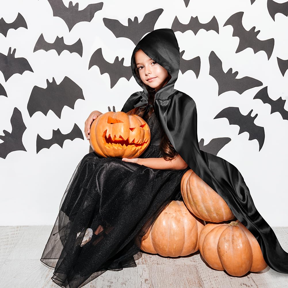 AUYAO Kostium czarownicy, damski kostium czarownicy, kompletny zestaw z peleryną z kapturem/kapeluszem pająka, peleryna na Halloween, kostium dla dorosłych, kobiet i mężczyzn, na Halloween, karnawał