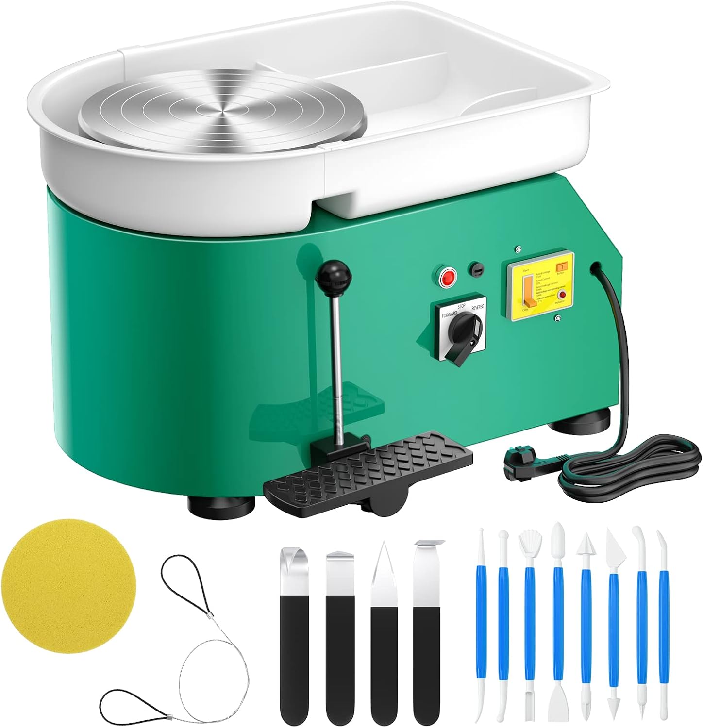 Electric Potter's Wheel Machine 25 cm 350 W Ceramic Clay Machine Professional Pottery Wheel Molding Machine with Pottery Tools for Adults Pottery Beginners Pottery Studio