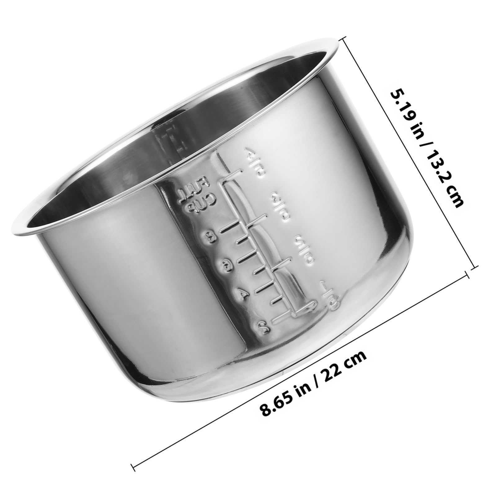 VICASKY Interior de Olla Arrocera de Acero Inoxidable 4l Plata