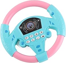 Gegong Educational Steering Wheel for Kids with Music Smart Toy for Kids Car Driving Tool (Blue Pink)