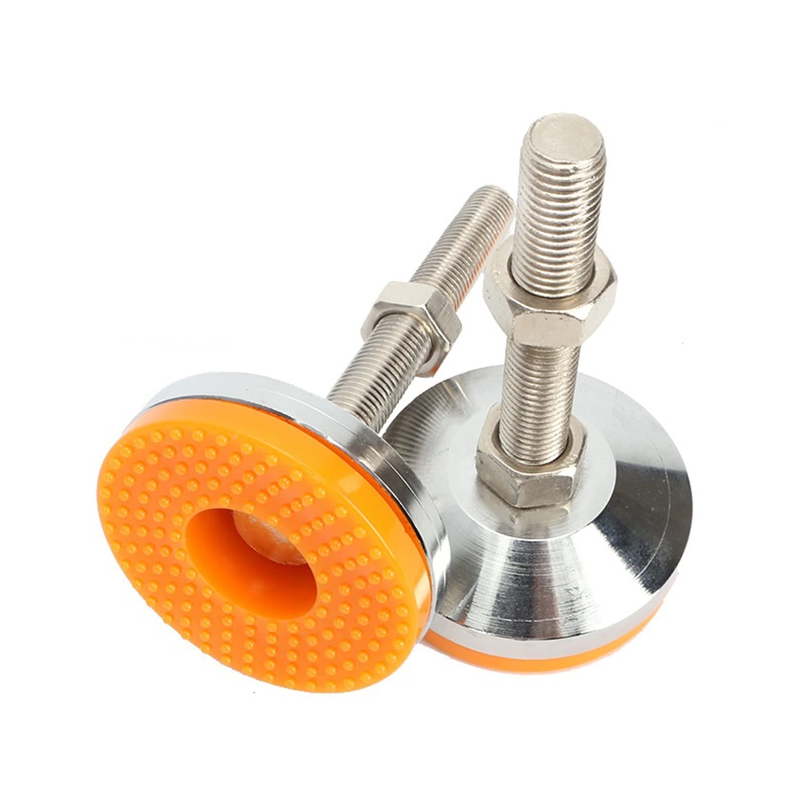 BREAKA 4 Stück, orangefarbene Boden-Nivellierfüße, robust, mit Sicherungsmuttern for Möbel, Tische, Schränke, Regale und mehr, Gewindegröße M10 x 80 mm.