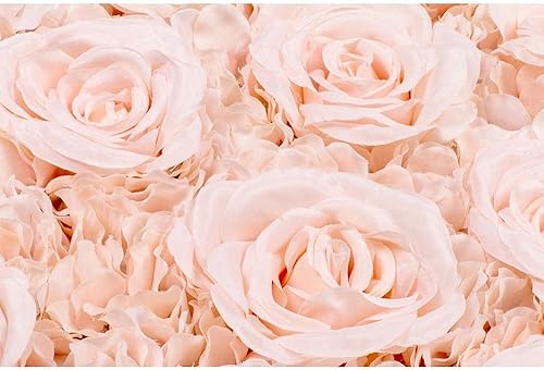 Miniatura 4 de Panel de fondo de pared de rosas de seda y hortensias, 16 x 24 pulgadas, rosa claro, 1 unidad