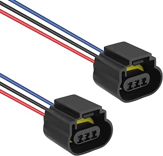 2PCS Female Headlight Connector for H13/9008 Bulb,Headlight Wiring Harness for Headlights or Fog Lights Use,Universal Headlight Harness Replacement Car Accessories (Female Socket)