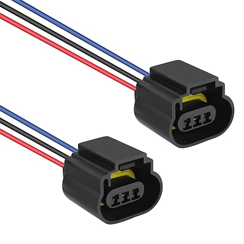 2PCS Female Headlight Connector for H13/9008 Bulb,Headlight Wiring Harness for