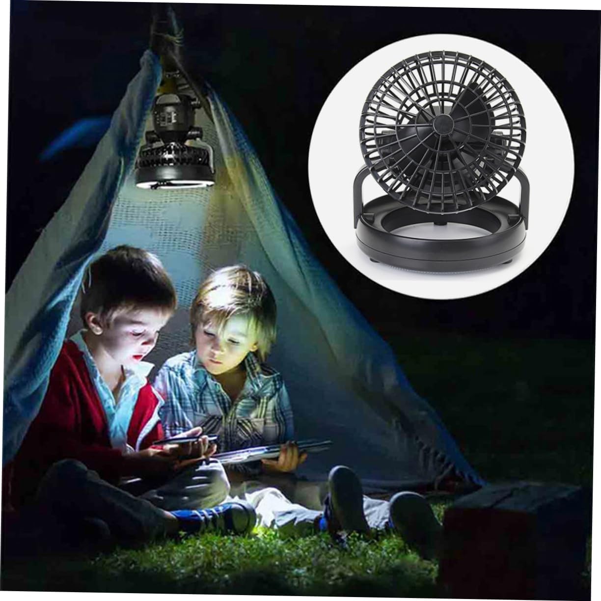 POPETPOP 4pcs Led Camping Lantern Ceiling Fan Bright Leds for Outdoor Use Tent Hanging Hook for Camping Hiking and Emergency Situations