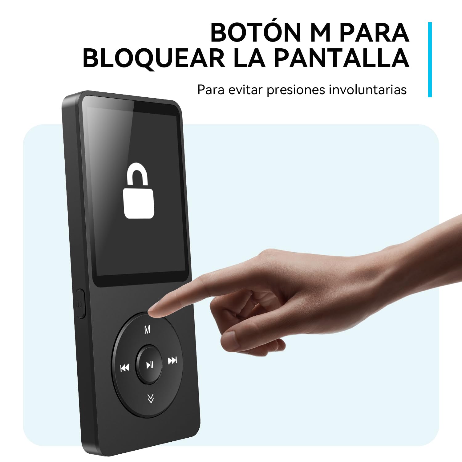 64GB Reproductor MP3 Bluetooth 5.3, AGPTEK MP3 Player, Reproductor MP3 Deportivo Portátil, 1.8" Pantalla de 70H de Reproducción, MP3 de Niños Radio FM, Externo hasta 128GB(Sin Auriculares), Negro