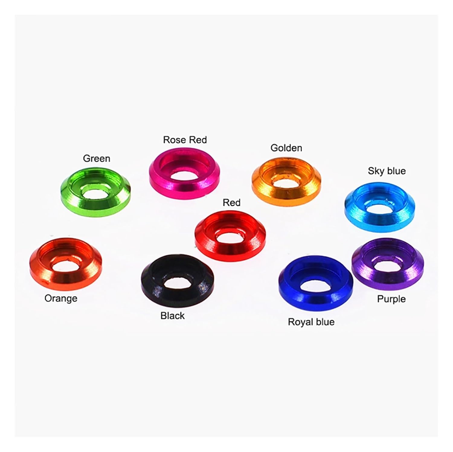 Cone Cup Countersunk Washers, Aluminum Cup Head Washer Gasket M2-M6 Multicolor Pack of 5 for RC Model DIY Parts(Orange,M5)
