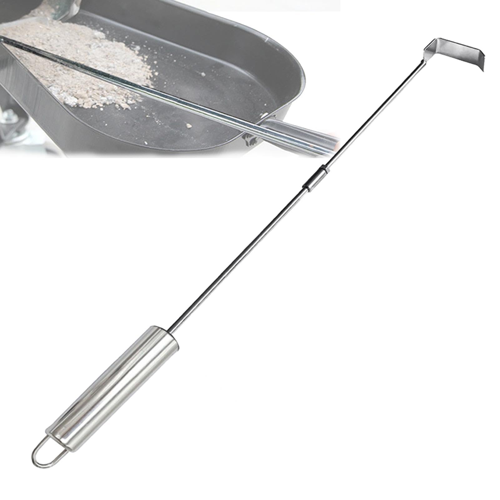 Azada para rastrillo de cenizas para parrilla - Limpiador de barbacoas, herramienta para parrilla de carbón | Rascador de cenizas para parrilla de acero inoxidable, rastrillo para horno de leña, rastr