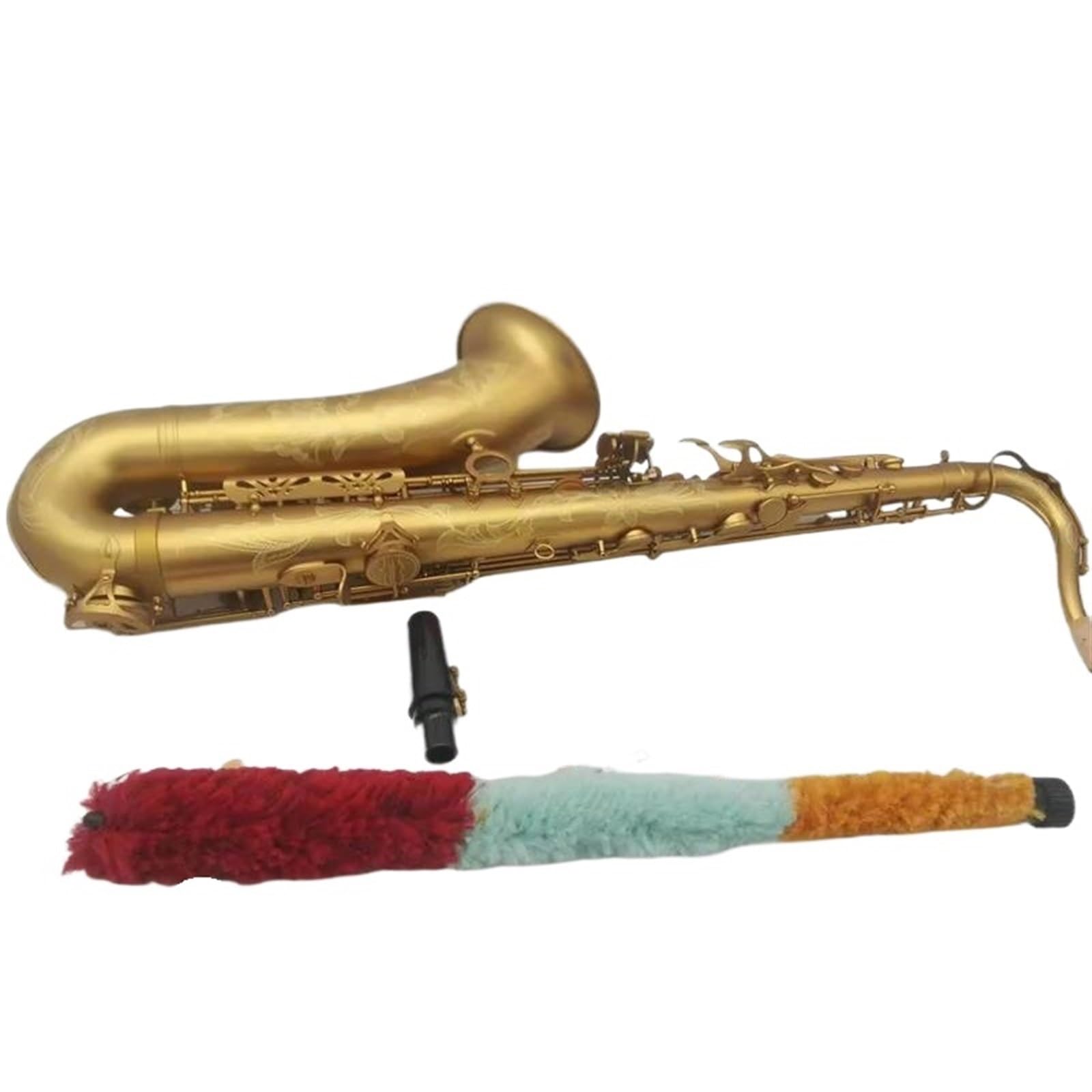Saksofon tenorowy złoty lakier studencki profesjonalny saksofon tenorowy z ustnikiem na szyję stroikową profesjonalny Saksofon (Color : Cloth bag)
