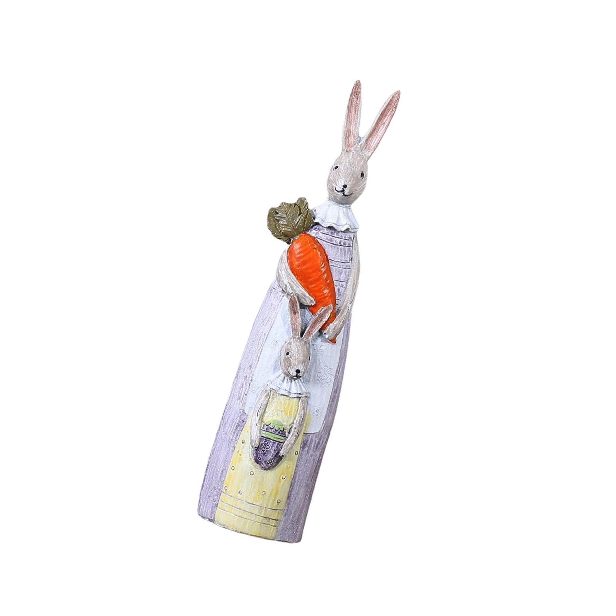 ALCXAZS Rabbit Statue Home Decor Wedding Gift Ornament Figurines Desktop Decor Elegant and Delicate Bunny Craft, woman, 23cm