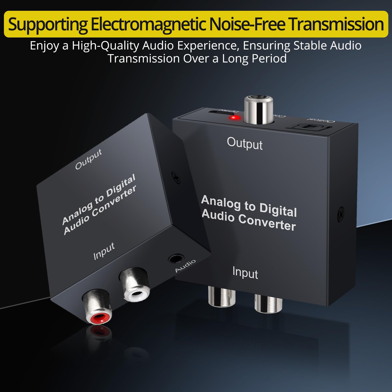 PROZOR Convertitore Audio Analogico a Digitale RCA Jack 3.5mm AUX a Toslink Ottico Coassiale con Cavo Ottico OD 4.0 per PS3 Blu-ray HD DVD AV