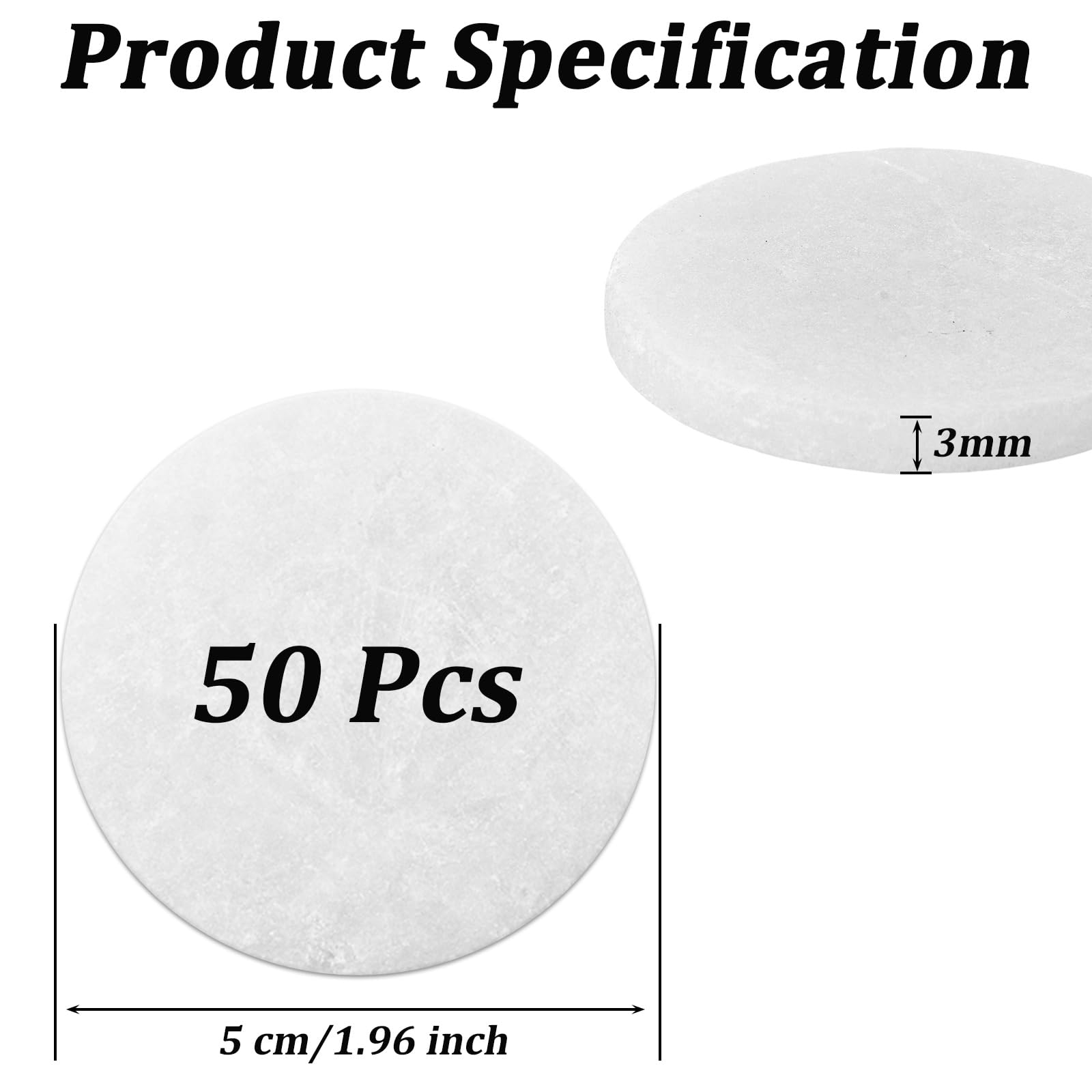 ZOFUN 50 Pcs Rock for Painting, 3 mm Round rock in 5 cm Diameter, Round White Stone Casters, Smooth Pebbles for Painting Arts Craft DIY Home Decoration - Image 2
