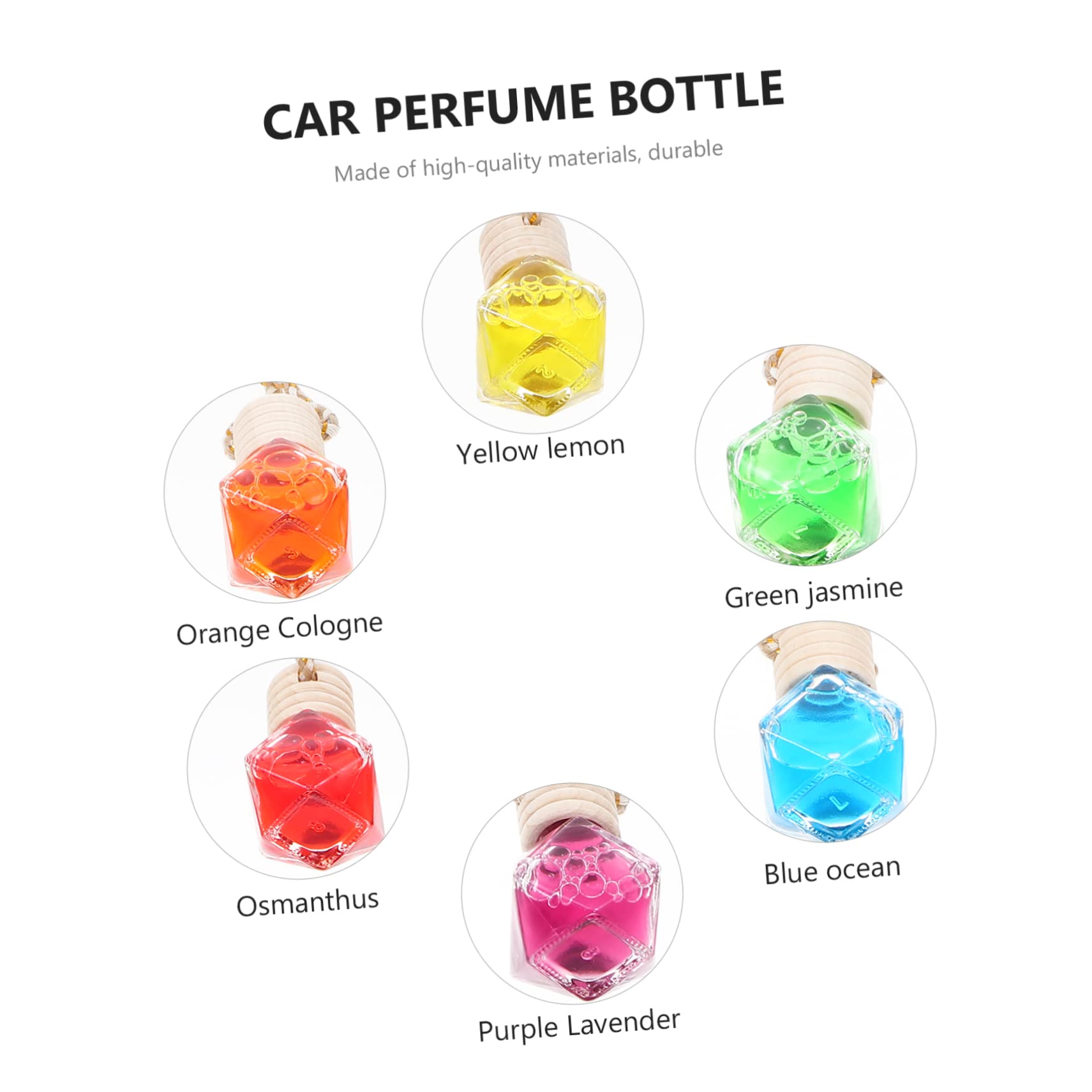 ULTECHNOVO 12 Piezas botella de perfume del coche Perfume para coche Botella de perfume para automóvil colgante de botellas de coche botella de aceite esencial colgante difusor de perfume