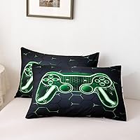 Vista 6 de Feelyou Juego de edredón gamer para niños y adolescentes, edredón tamaño individual con controlador de videojuegos, ropa de cama de 2 piezas