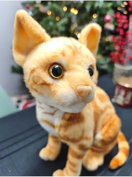 S per Ger ek i Pelu  Kedi Sarman Orijinal Boy Y ksek Kalite Oyuncak Kedisi 32 Cm
