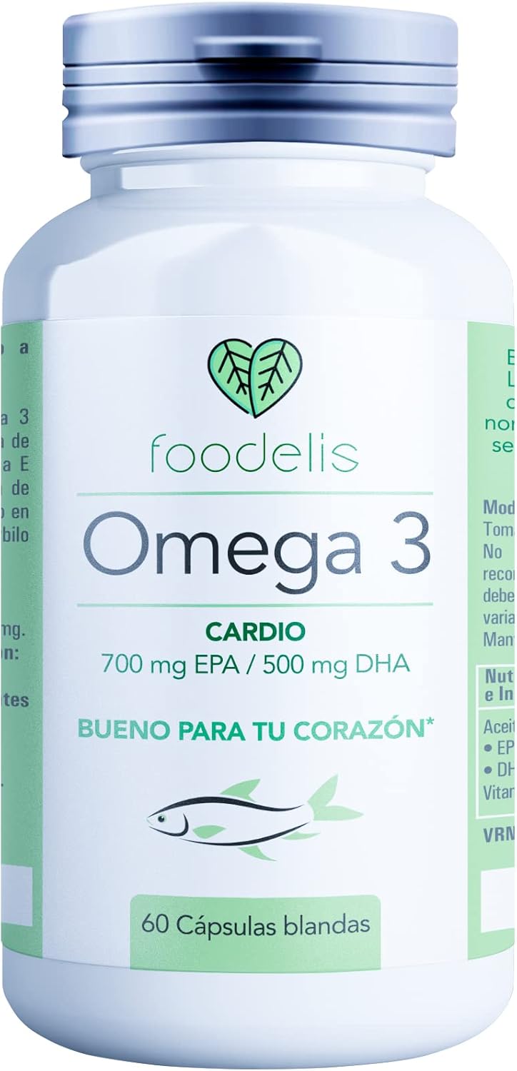Omega 3 capsulas blandas | 60 Cápsulas | 2 meses | Bueno para tu corazón | Alta Potencia - Aceite de pescado omega 3 (Por cápsula) 1000mg - 350 mg de EPA + 500 mg de DHA + Vitamina E