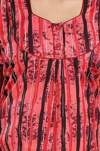 Image of YKI Women's /Girls Cotton Fabric Beautiful Print Nighty /Nightgown /Nightwear /Nightdress with Pocket (Pack of 2)