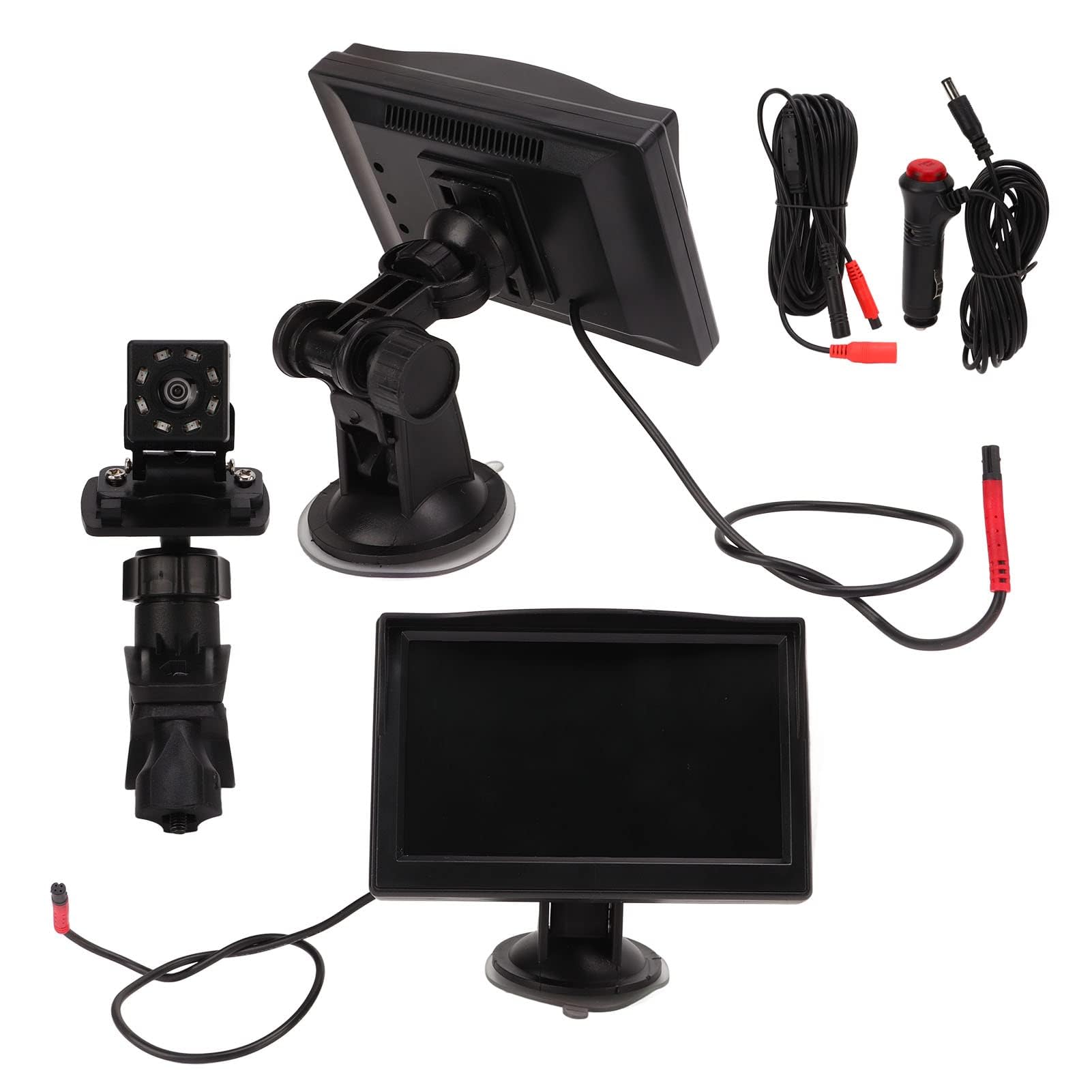 Monitor de Coche para bebé, Monitor de Asiento de Coche para bebé de 5 Pulgadas, Pantalla HD, CC 12 V, Resistente Al Agua, Grabadora de Cámara Trasera para Coche, Camión, SUV