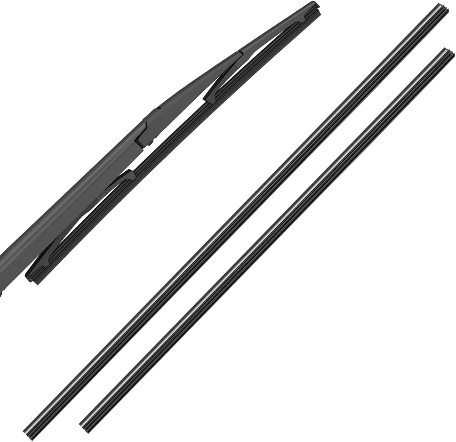 Generic 2Pcs Auto Car Wiper Rubber Strip Durable Black Windscreen Wiper Refill Easy Replacement for Enhanced Visibility