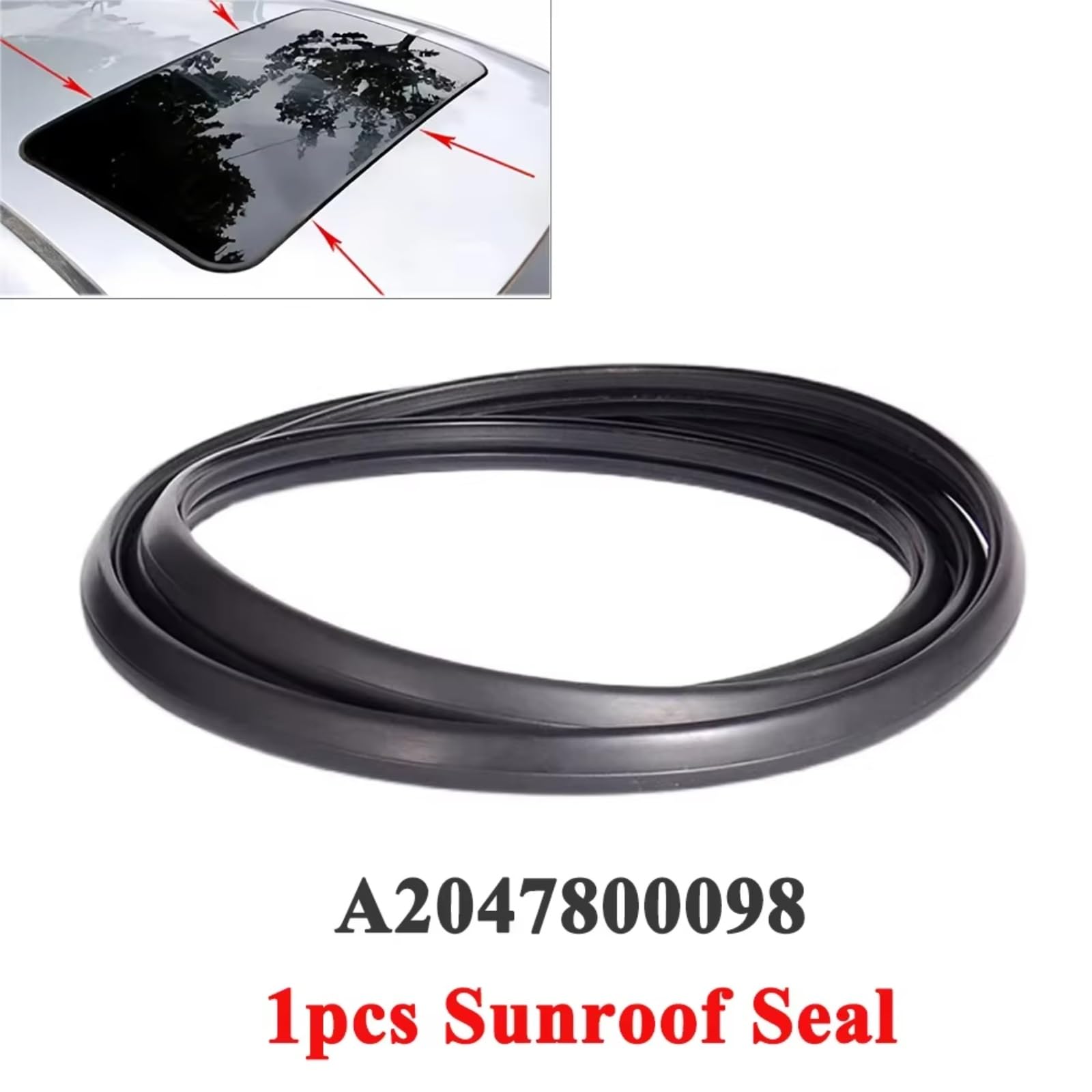 Joint de Vitre Compatible Avec Benz Pour W204 C200 C260 Joint D'étanchéité Pour Toit Ouvrant De Voiture OEM A2047800098