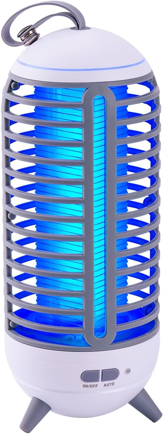 METERO Bug Zapper, Mosquito Zapper Led Light 2 in 1 for Outdoor and Indoor, Wireless Electric Bug Zappers Battery Powered Rechargeable, Insect Fly Traps Fly Zapper for Home Backyard Camping Patio