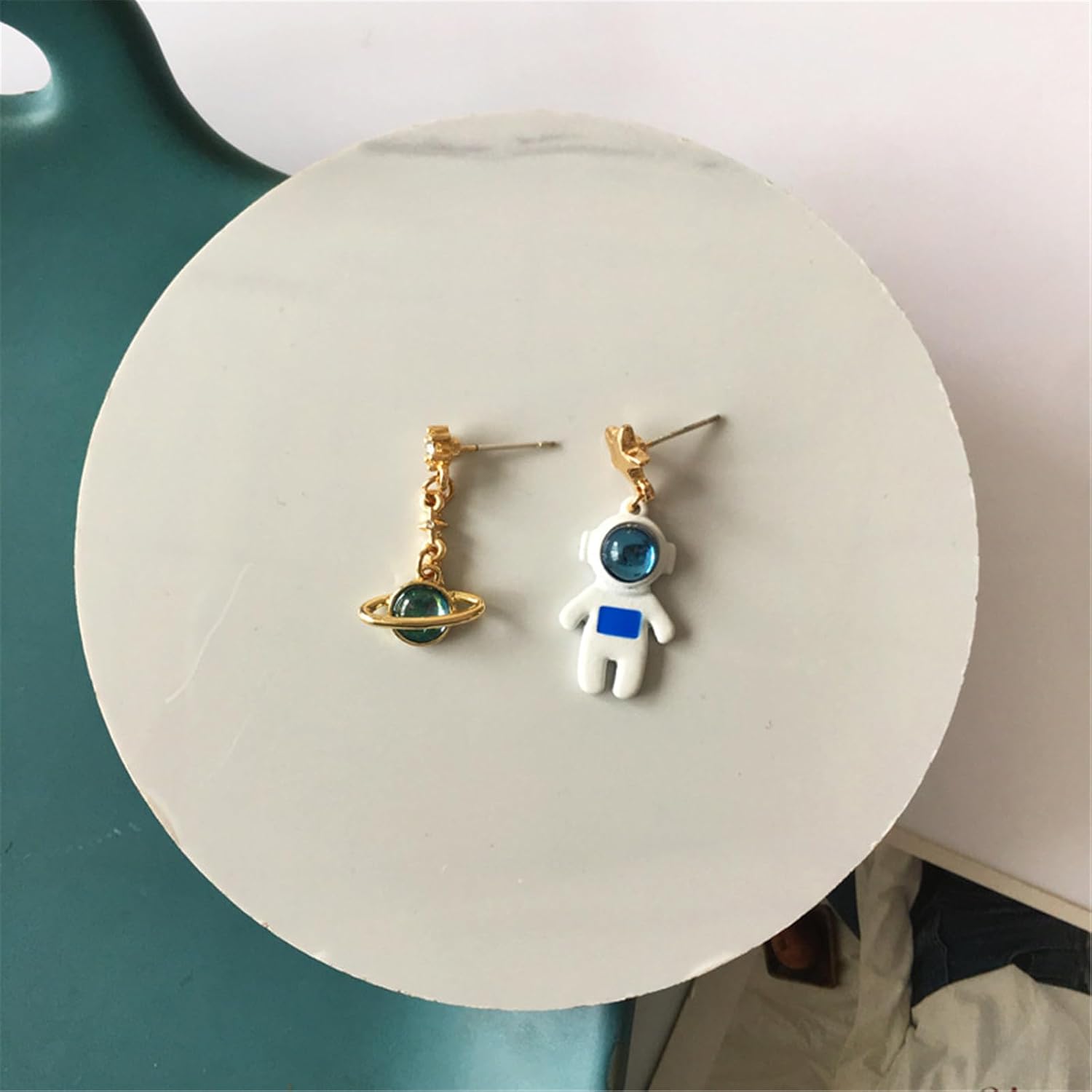 Planet Earrings for Women Creative Handmade Cartoon Rocket Space Ship Astronauts Moon Saturn Dangle Drop Earrings Space Lover Gift Sci-Fi Jewelry image 5