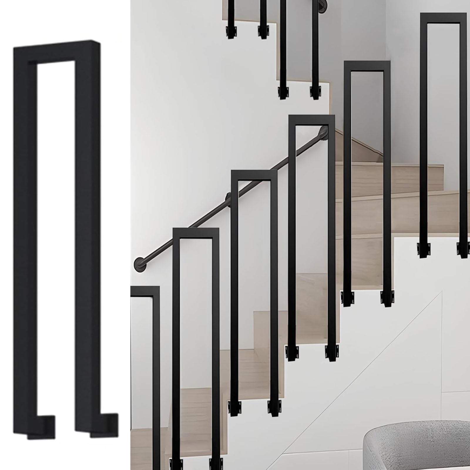 CMBSSTFC d Ringhiera per Scale Interne Ringhiera per Balcone montata lateralmente 90 cm Ringhiera Bianca per corridoi di Appartamenti e Ville – Ringhiera per Scale ed Elegante