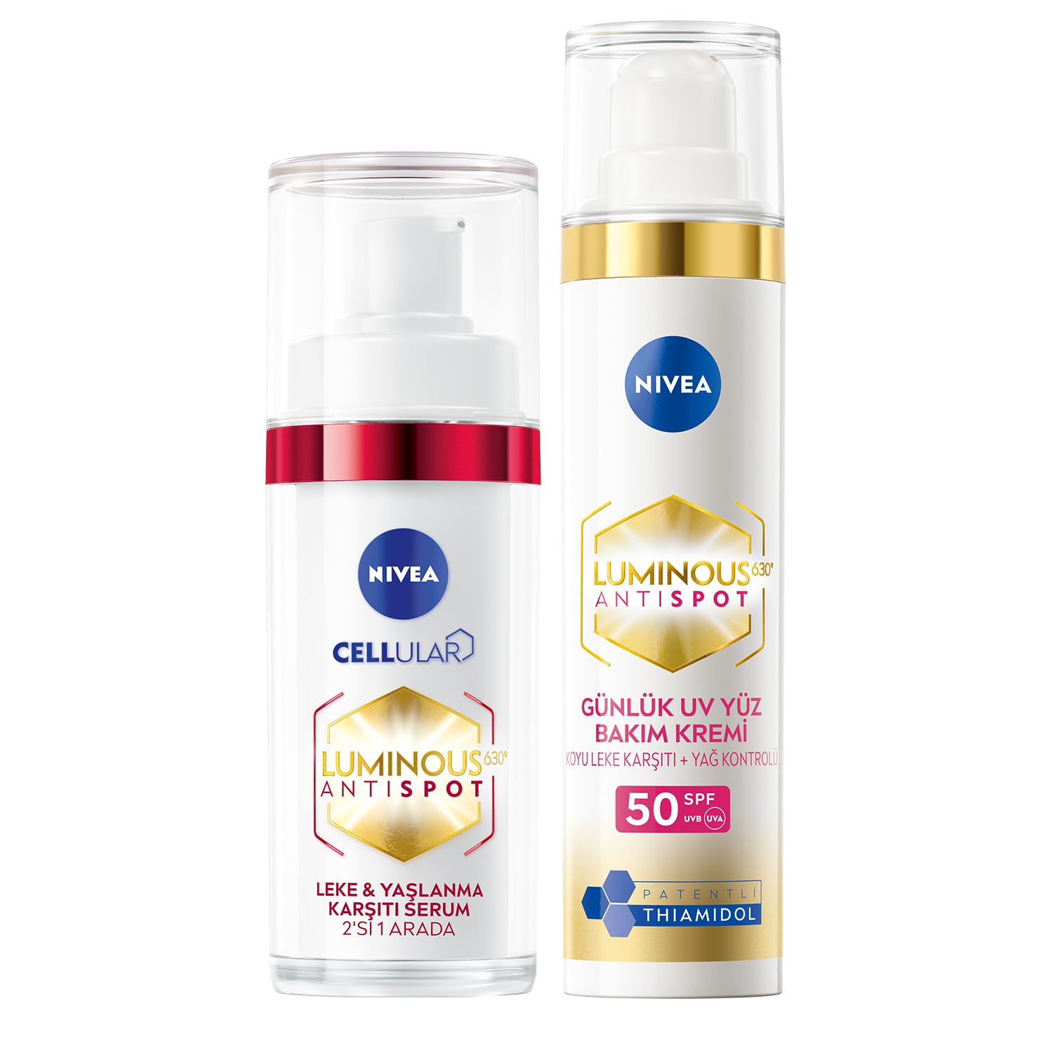 Nivea SPF50 Luminous630 Thiamidol Leke Karşıtı Güneş Koruyucu Krem 40ml Ve Yaşlanma Karşıtı Serum 30ml