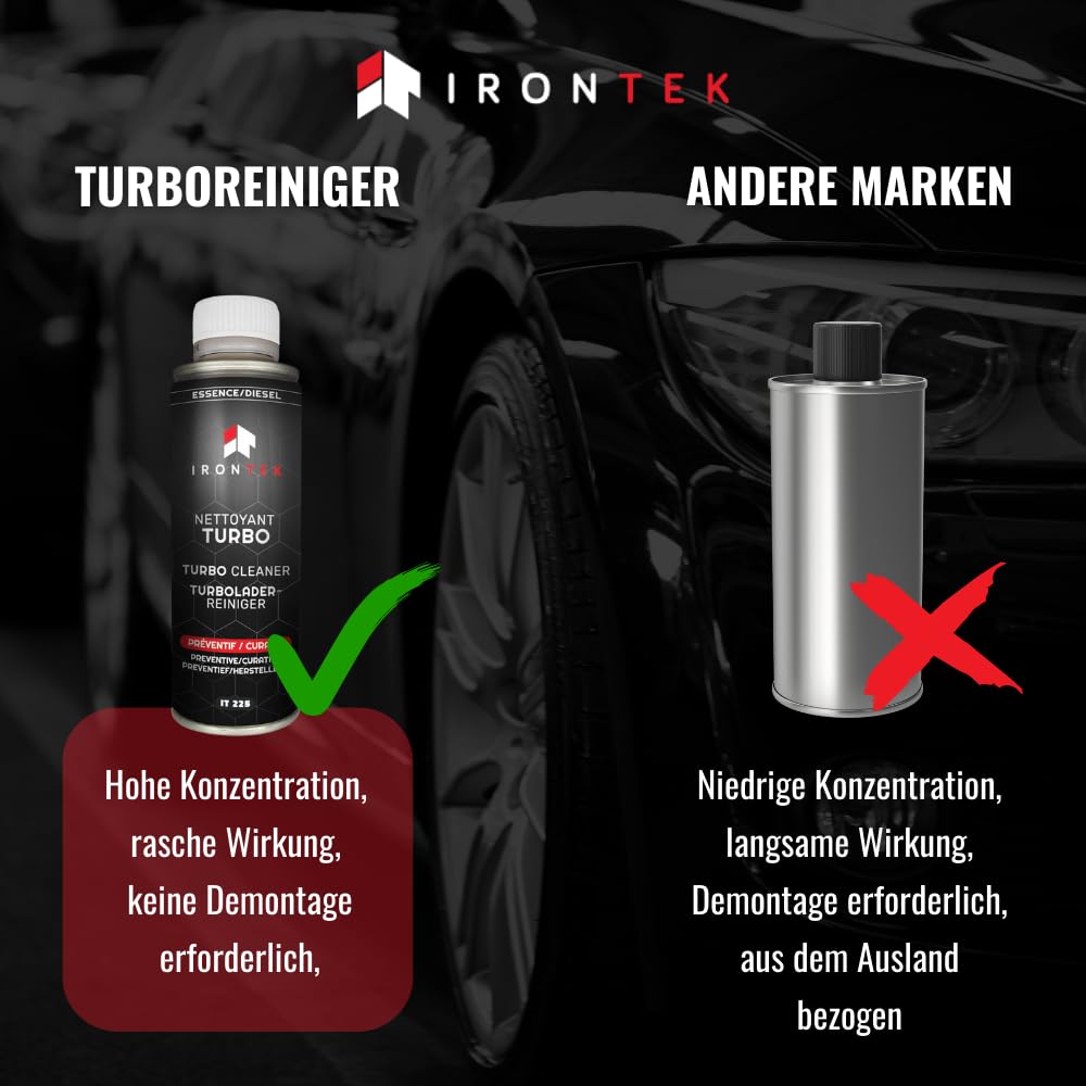 Turboreiniger Diesel Benzin 300ml - IRONTEK | IT225 | Ohne Demontage | Profi Effizienz