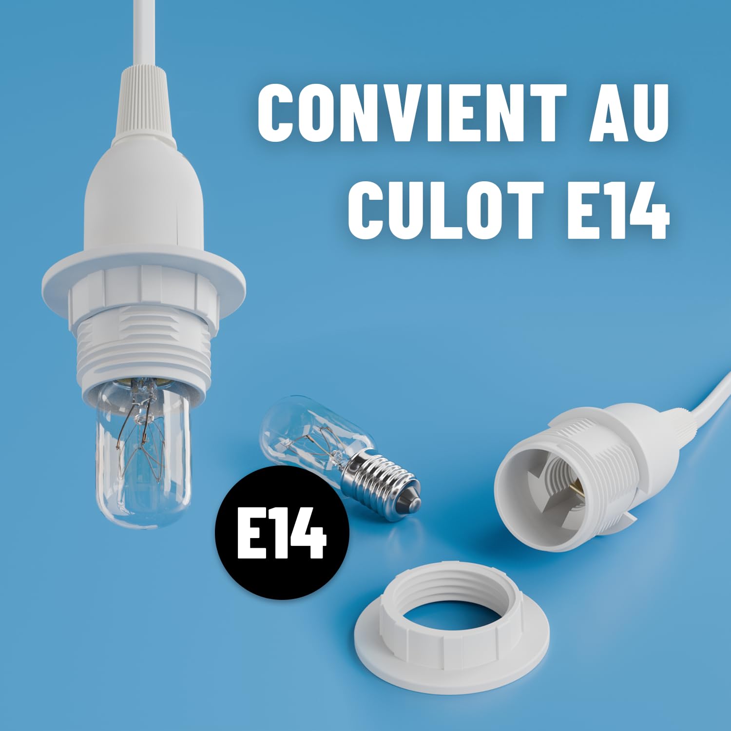 4x Douille E27 Avec Câble 5m Et Interrupteur - Suspension Luminaire Prête à Brancher