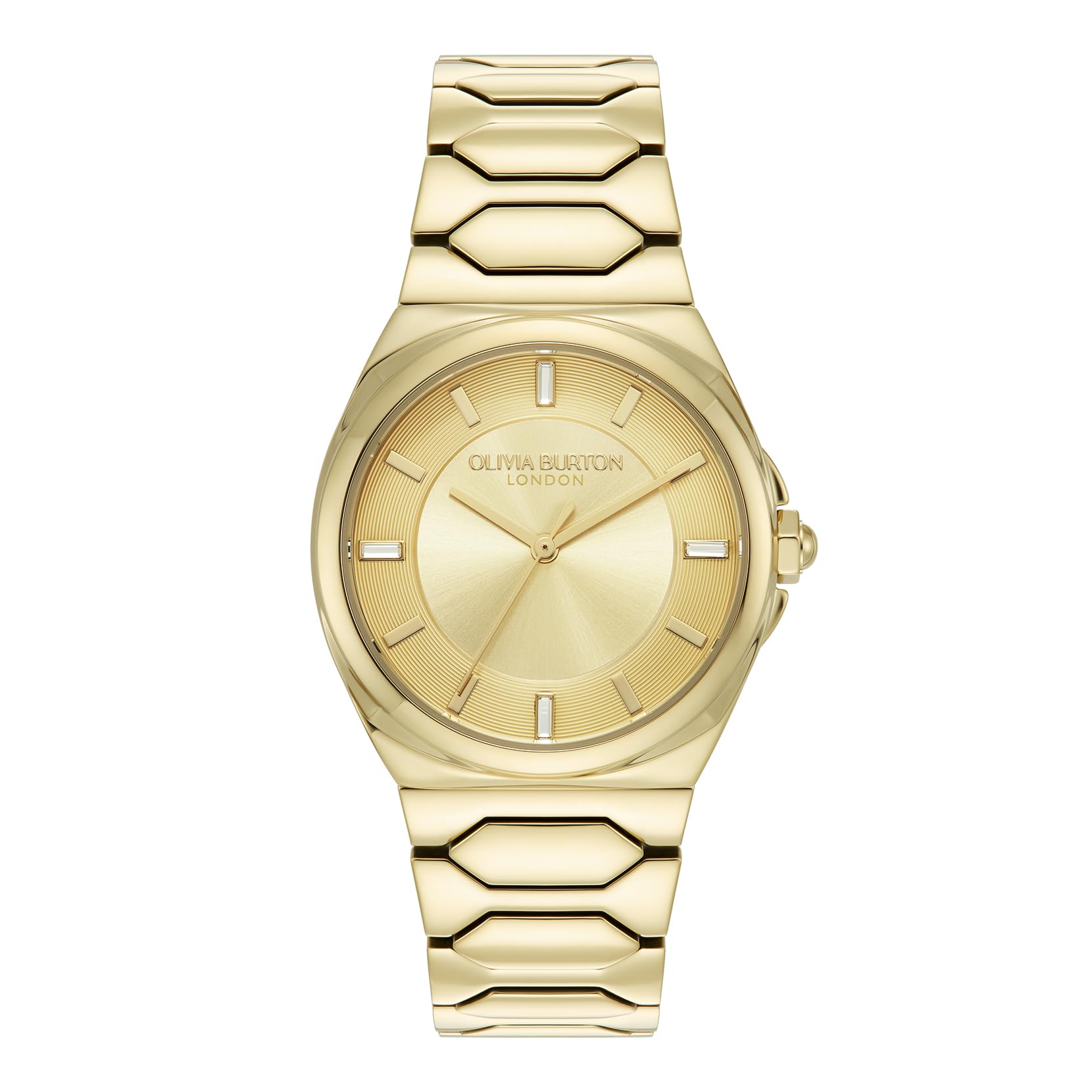 Olivia Burton Three Hand Quartz Movement Watch for Women Lustre Collection with Gold Colored Stainless Steel Bracelet - 24000201