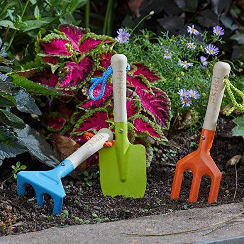 Garden Mile 3 piece Gardening Tool Set for Children - Garden Tool Set Includes a Hand trowel, Fork and Rake Outdoor Gardening tools for ages 3+