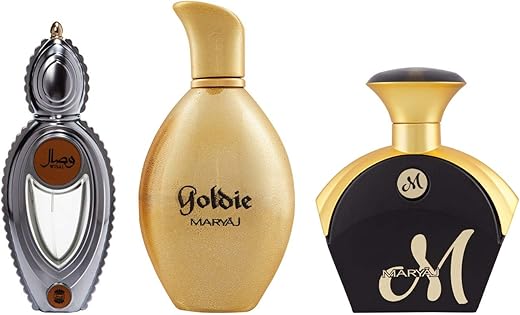 Ajmal Wisal EDP 50ml Oriental perfume for Women & Maryaj GOLDIE EDP 100 ML & M FOR HER EAU DE Perfume 90 ML