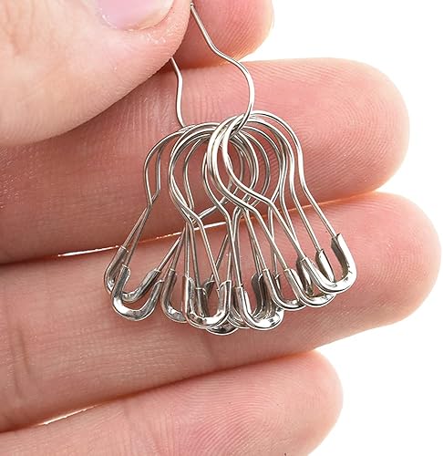 Hahiyo Pasadores de seguridad de calabaza de metal con bulbo de 0.866 in de longitud, cierre de aguja en forma de pera, marcador de etiqueta de