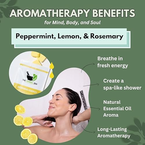 Miniatura 3 de Morning Energy Shower Steamers Aromatherapy for Energy - USA Made - Peppermint & Lemon Shower Bomb Tablets – Christmas Gift - Adult Stocking Stuffer