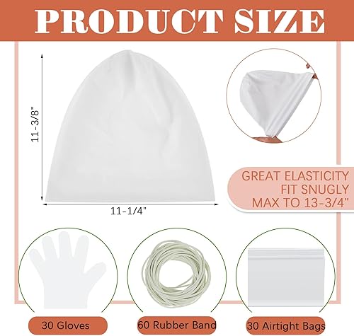 Miniatura 2 de Silkfly 6 piezas de gorro de algodón holgado para teñido anudado, artículos para teñido anudado, gorro de quimioterapia hip hop, suave y ligero,