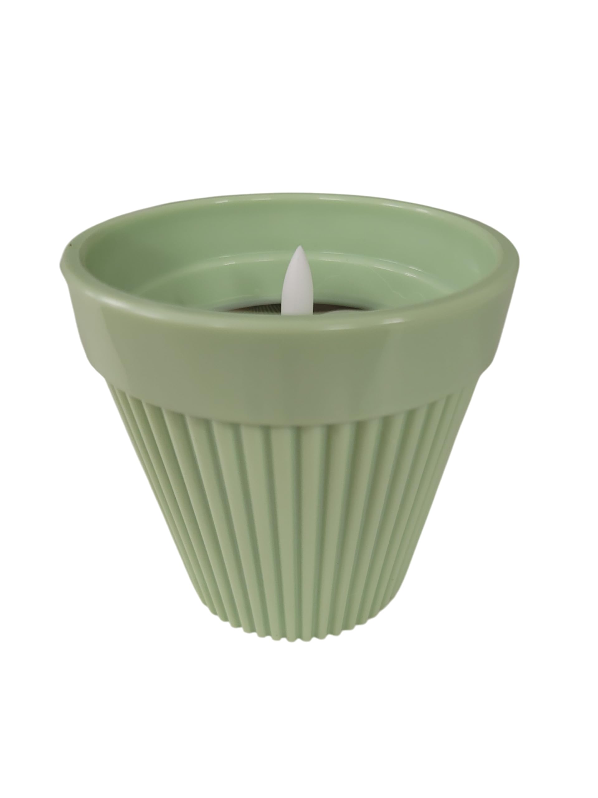 Anna's Collection LED Gartenkerze im Topf – Ø11cm Outdoor & Indoor – Realistisches Flackern & Timer (6/18h) – Ideal für Balkon, Terrasse & Heimdeko