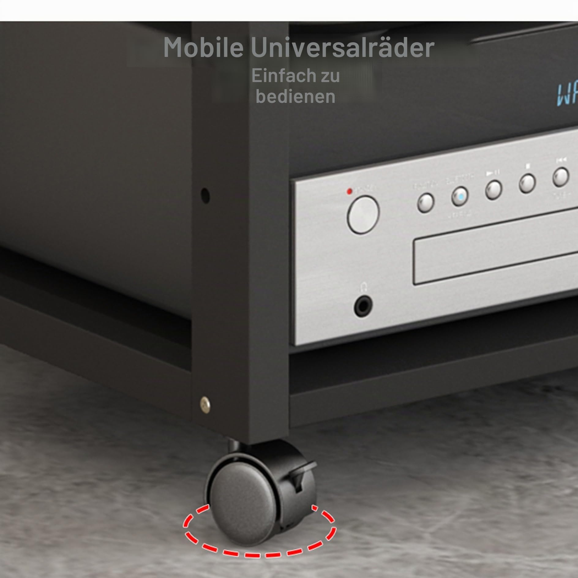 HiFi Rack TV Regal Audio Schrank aus Holz & Stahl 3/4/5/6 Schicht Schwarz Komponenten Rack Plattenspieler Tisch mit verstellbaren Ablage Kleines Desktop Stand Rack für Amplifier Equipment dac(50x40x69
