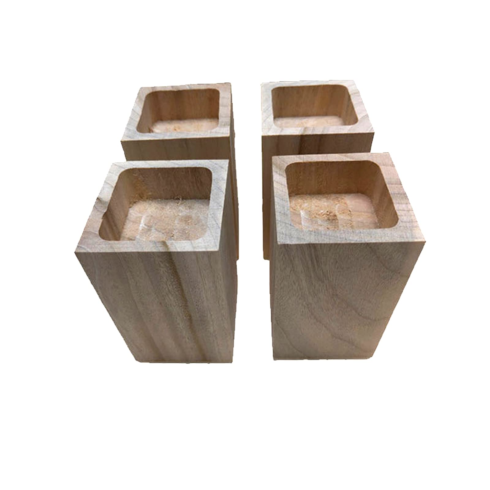 4 Piedini Per Mobili,Gambe per Mobili in Legno di Pino,Gambe da Tavolo Scanalate,Piedino di Appoggio,Gambe Dell'armadio,Capacità di Carico Fino a 800KG,per Divano,Armadio (6x6x10cm/2.36x2.36x3.9in)