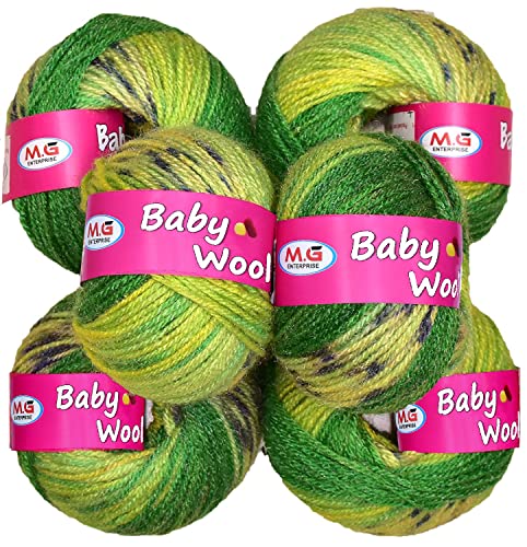 Image of M.G ENTERPRISE Premium Wool 100% Acrylic Wool F- Parrot Mix (10 pc) Baby Wool M /G Wool Ball Hand Knitting Wool /Art Craft Soft M /G Fingering Crochet Hook Yar WG