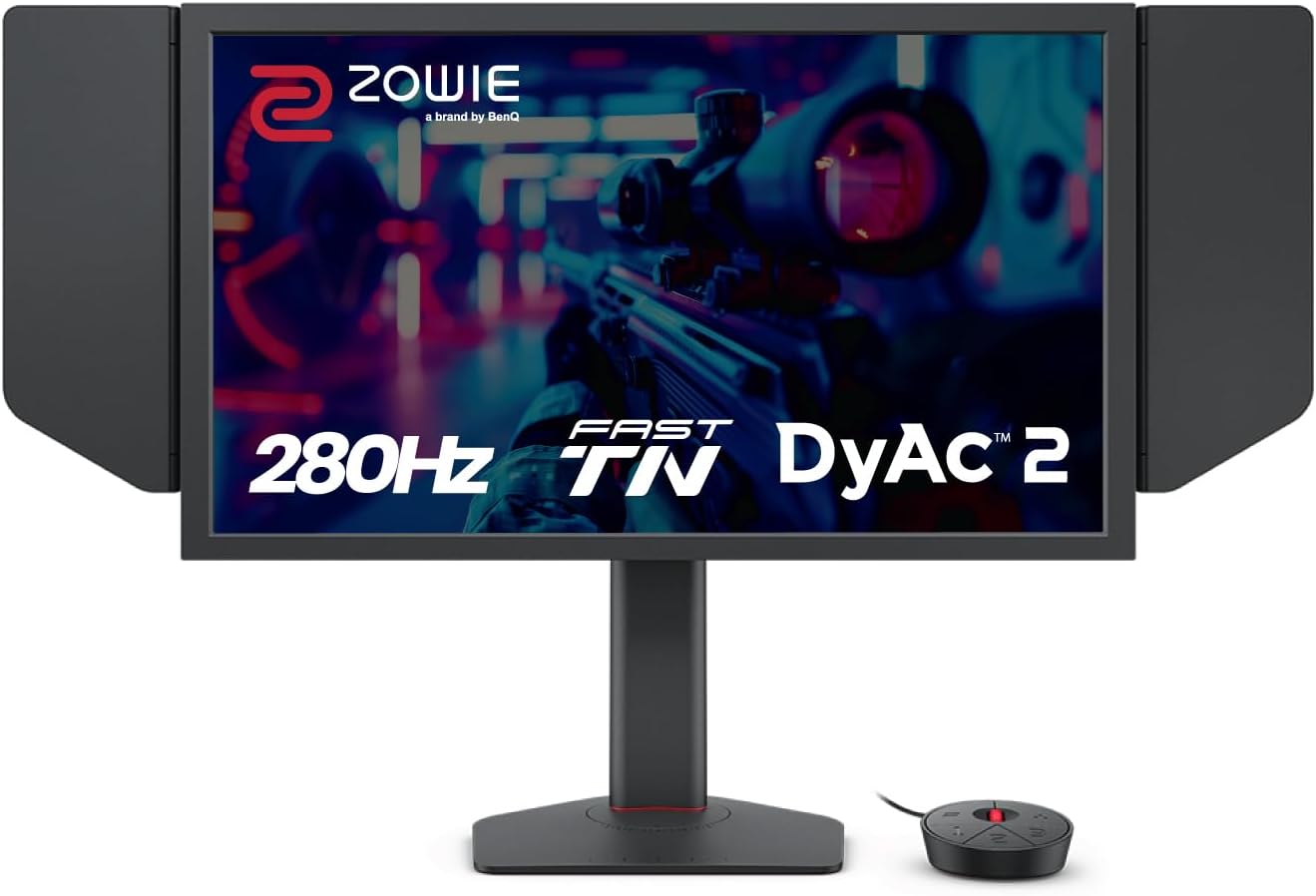 BenQ Zowie XL2546X+ 24.1 Fast TN 280Hz Gaming Monitor for Esports, Motion Clarity DyAc 2, 1080p, XL Setting to Share, S Switch, Shielding Hood, Industrial Grade Bearing Height Adjustment BenQ Zowie XL2546X+ 24.1 Fast TN 280Hz Gaming Monitor for Esports, Motion Clarity DyAc 2, 1080p, XL Setting to Share, S Switch, Shielding Hood, Industrial Grade Bearing Height Adjustment
