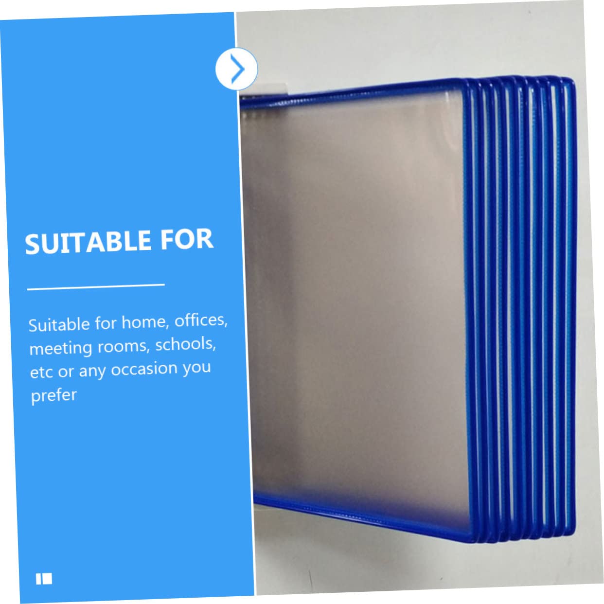 Gatuida Organizzatore di Documenti da Parete Blu in Pvc e Metallo, 10 Pagine, per Riunioni e Scuole, Porta Riviste e Documenti