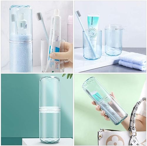 Miniatura 9 de DOITOOL Estuche para cepillos de dientes de viaje de plástico transparente para cepillos de dientes, contenedor portátil para cepillos de dientes,