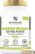 Ginkgo Biloba BIO | Extra Forte, 4560mg al giorno | Contiene Flavonoidi e Terpeni | 90 capsule vegane | Memoria, Concentrazione, Circolazione Sanguigna | Qualità Superiore