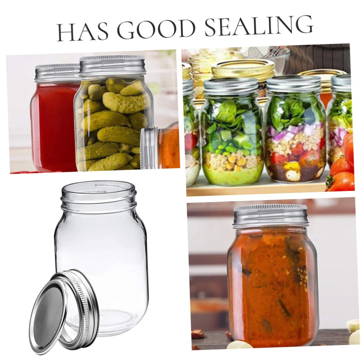 Alipis 6stücke Frischhaltedose Glas Mit Deckel Wiederverwendbare Küchengläser Für Gewürze Marmelade Honig Und Desserts Vorratsdose Mit Auslaufsicheren Deckel Für Lebensmittel