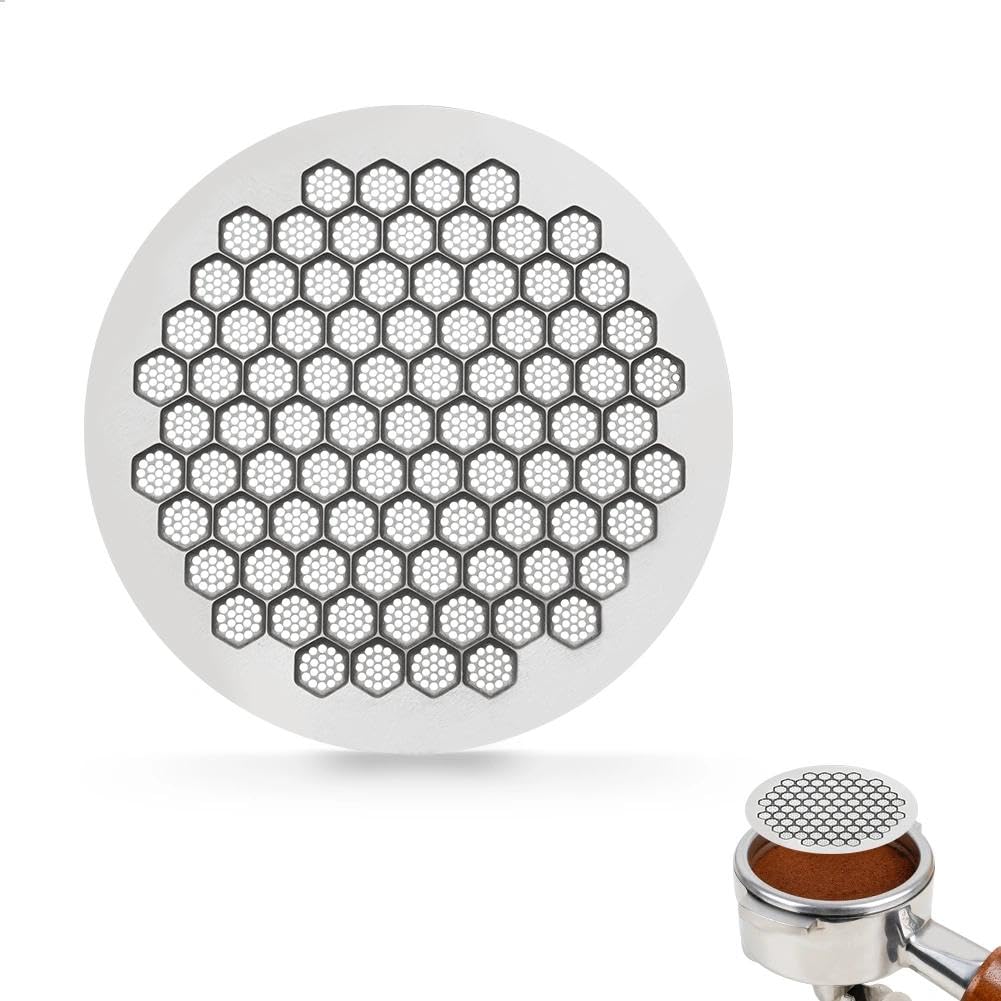 watchget 53mm Espresso Puck Screen Reusable Mesh Coffee Filter 0.8mm Thickness Puck Screen Stainless Steel Lower Shower Screen for 53mm Protafilter Basket