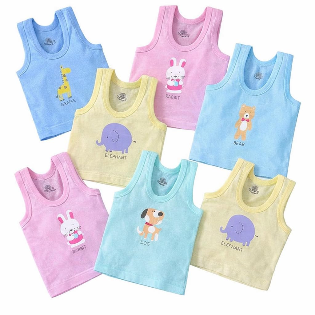 Pack of 6 Kids Cotton Sando | Soft & Breathable Undershirts for Baby Boys & Girls | Summer Sleeveless Vest-image-18