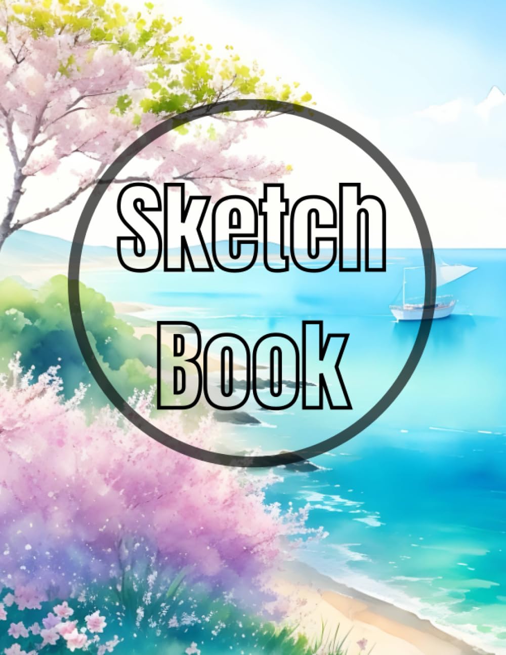Sketch Book: Premium watercolor spring sea design cover page Sketchbook Blank Paper Pad 8.5" x 11" - sketchbook 120 Pages Blank Paper Book For ... Unlined Journal Soft Cover sketchbooks