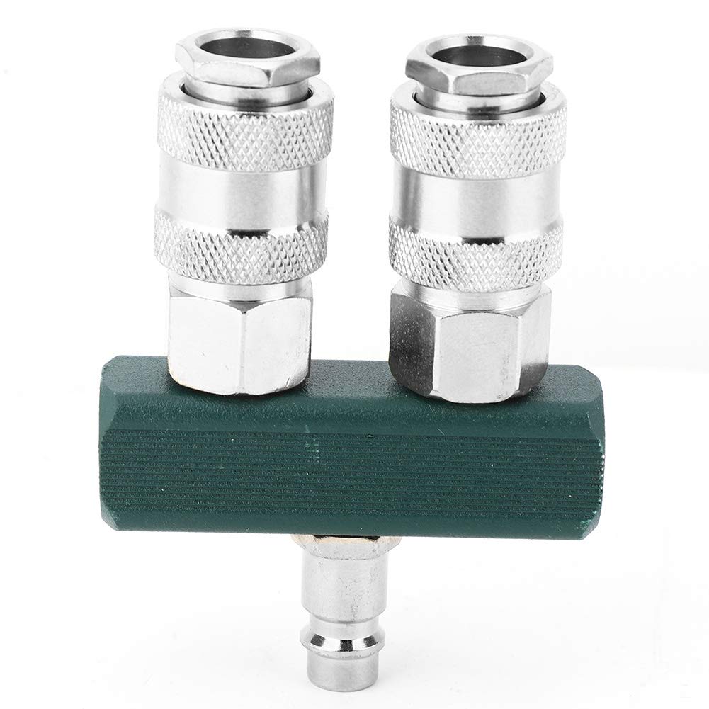 For Compressor Adapter, Air compressor connector, 2 Way Air Hose Splitter,1/4 In NPT, Air Tool Fittings, 360, Air Compressor Accessories